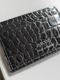 Credit Card Slip - Black Crocodile - Ascot Shoes