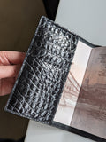 Passport & Card Holder - Black Crocodile - Ascot Shoes