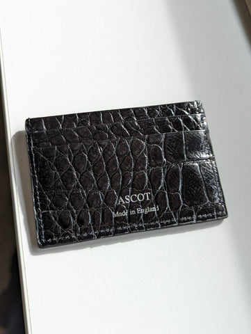 Credit Card Slip - Black Crocodile