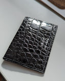 Credit Card Slip - Black Crocodile - Ascot Shoes