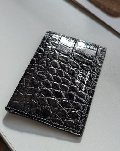 Credit Card Slip - Black Crocodile