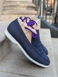 Ascot Cannes - Navy Nubuck Crocodile & Suede (Copy) - Ascot Shoes