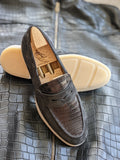 Ascot Sunseeker - Black Crocodile & Suede - Ascot Shoes