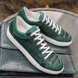 Ascot Sneakers - Green Crocodile - Ascot Shoes