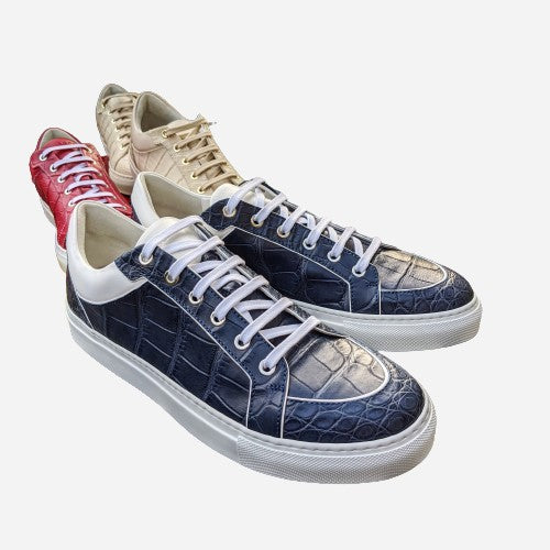 Ascot Sneakers - Blue Crocodile - Ascot Shoes