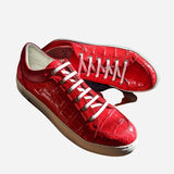 Ascot Sneakers - Ferrari Red Crocodile - Ascot Shoes