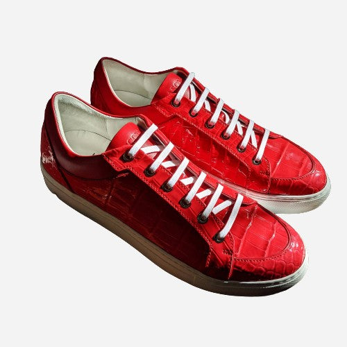 Ascot Sneakers - Ferrari Red Crocodile - Ascot Shoes