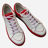 Ascot Sneakers - White Alligator With Red Sole - Ascot Shoes