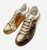 Ascot Sneakers - Gold Crocodile - Ascot Shoes