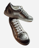 Ascot Sneakers - Silver Crocodile - Ascot Shoes