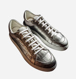 Ascot Sneakers - Silver Crocodile - Ascot Shoes