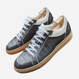 Ascot Sneakers - Caviar Grey Crocodile - Ascot Shoes