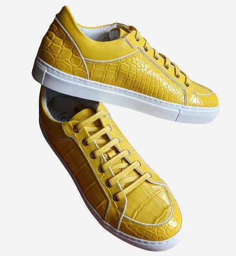 Ascot Sneakers - Yellow Alligator - Ascot Shoes