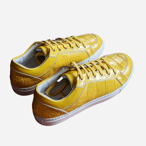 Ascot Sneakers - Yellow Alligator - Ascot Shoes