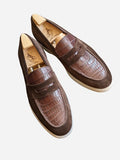 Ascot Sunseeker - Brown Crocodile & Suede - Ascot Shoes