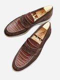 Ascot Sunseeker - Brown Crocodile & Suede - Ascot Shoes