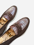 Ascot Sunseeker - Brown Crocodile & Suede - Ascot Shoes