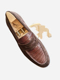 Ascot Sunseeker - Brown Crocodile & Suede - Ascot Shoes