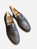 Ascot Sunseeker - Black Crocodile & Suede - Ascot Shoes