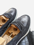 Ascot Sunseeker - Black Crocodile & Suede - Ascot Shoes