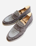 Ascot Sunseeker - Grey Crocodile & Suede - Ascot Shoes