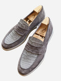 Ascot Sunseeker - Grey Crocodile & Suede - Ascot Shoes
