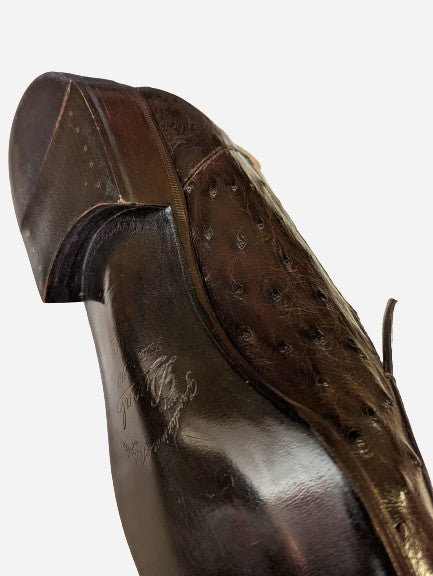 Ascot Agrigento - Dark Brown Ostrich - Ascot Shoes