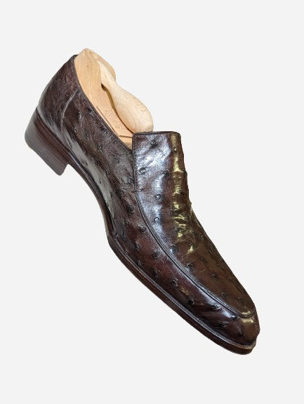 Ascot Agrigento - Dark Brown Ostrich - Ascot Shoes