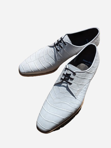 Ascot Andrew - White Alligator - Ascot Shoes