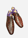Ascot Andrew - Chocolate Brown Alligator - Ascot Shoes