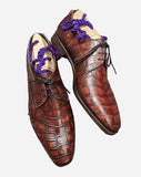 Ascot Andrew - Chocolate Brown Alligator - Ascot Shoes