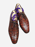 Ascot Andrew - Chocolate Brown Alligator - Ascot Shoes