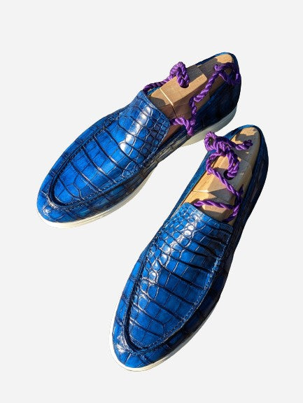 Ascot Cannes - Deep Ocean Blue Crocodile - Ascot Shoes