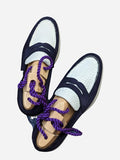 Ascot Sunseeker - White Crocodile & Navy Suede - Ascot Shoes