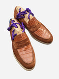 Ascot Sunseeker - Tan Crocodile & Tan Suede - Ascot Shoes