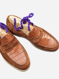 Ascot Sunseeker - Tan Crocodile & Tan Suede - Ascot Shoes