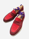 Ascot Sunseeker - Red Crocodile & Bordeaux Suede - Ascot Shoes