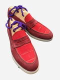 Ascot Sunseeker - Red Crocodile & Bordeaux Suede - Ascot Shoes