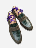 Ascot Sunseeker - Green Crocodile & Olive Green Suede - Ascot Shoes