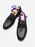 Ascot Sunseeker - Black Crocodile & Black Suede - Ascot Shoes