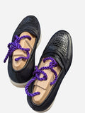 Ascot Sunseeker - Black Crocodile & Black Leather - Ascot Shoes
