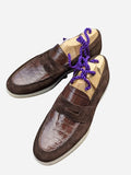 Ascot Sunseeker - Brown Crocodile & Brown Suede - Ascot Shoes