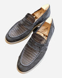 Ascot Sunseeker - Black Crocodile & Suede - Ascot Shoes