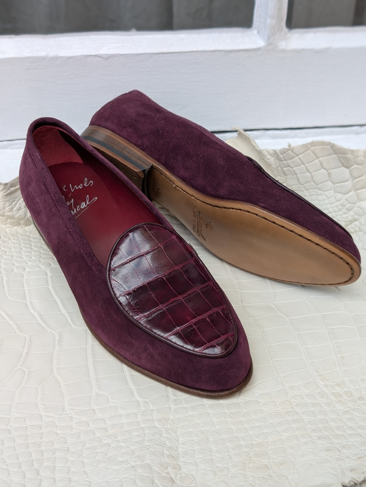 Belgian Loafer - Purple combination - Ascot Shoes