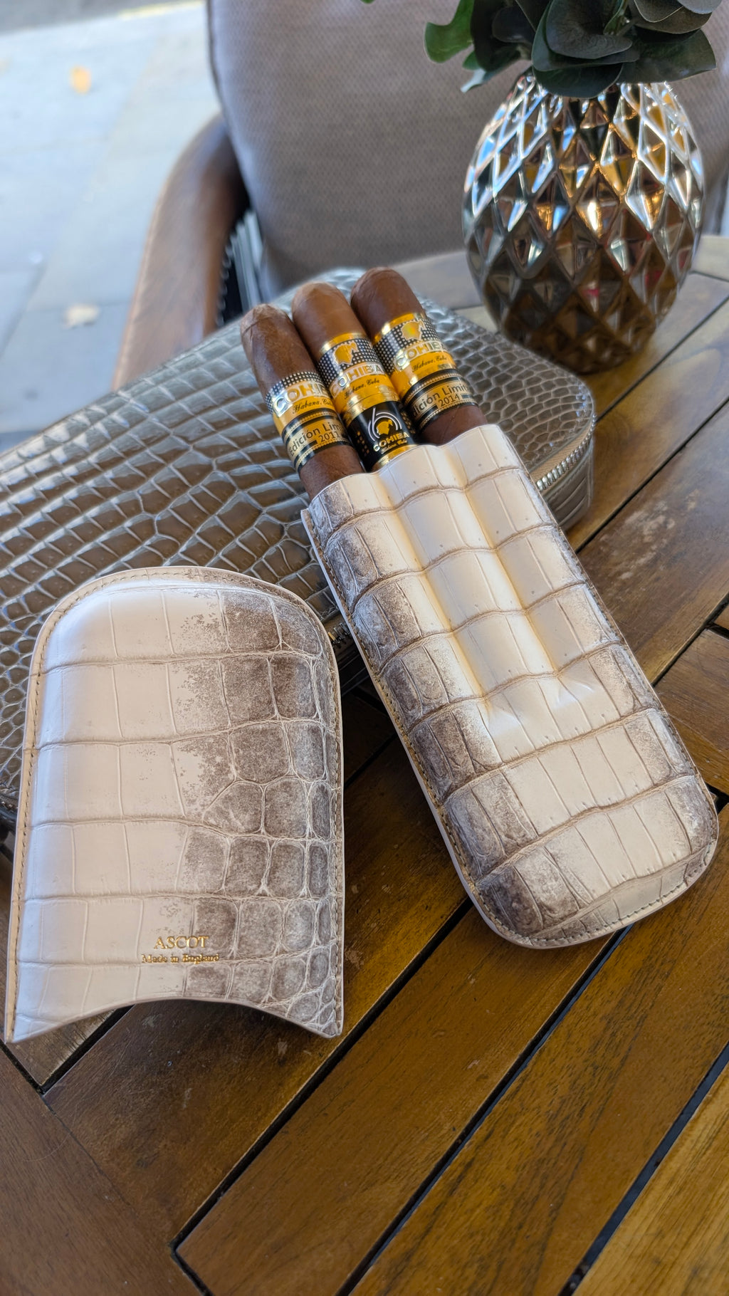 ASCOT LONDON - Himalayan Crocodile Cigar Case - Ascot Shoes