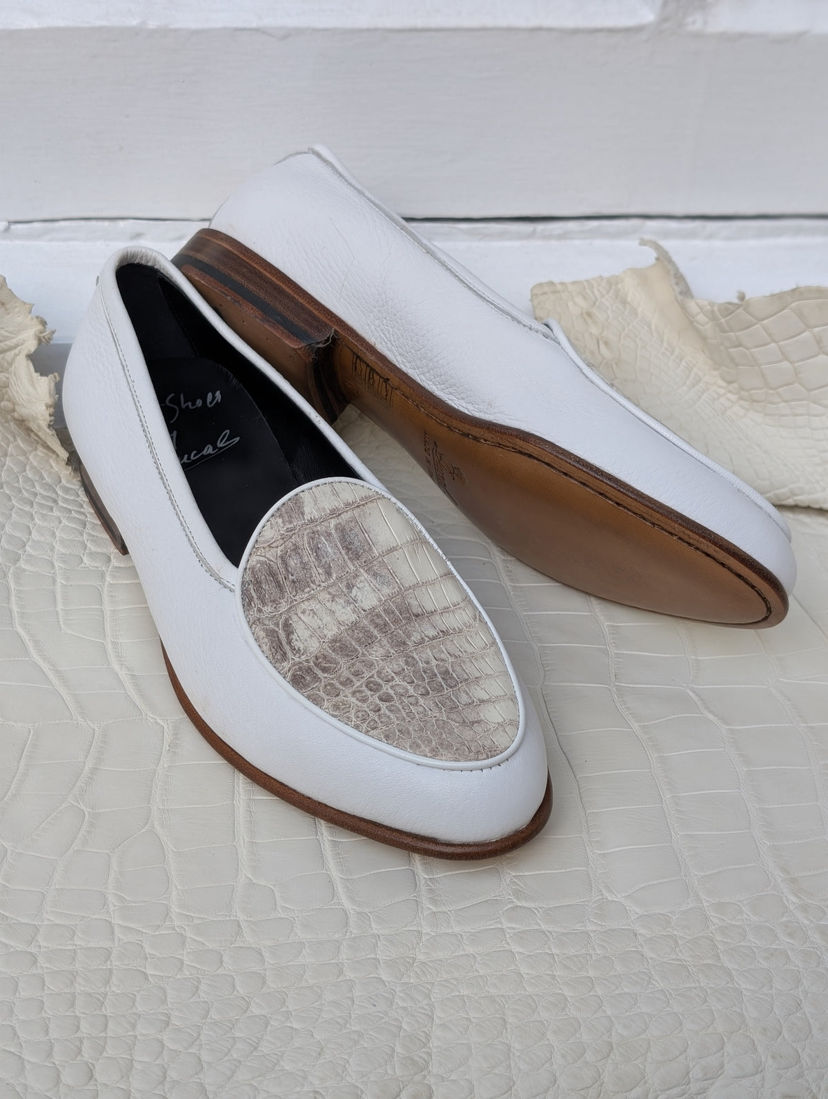 Ascot Belgian Loafer - Himalayan crocodile & White deer, UK 6 - Ascot Shoes