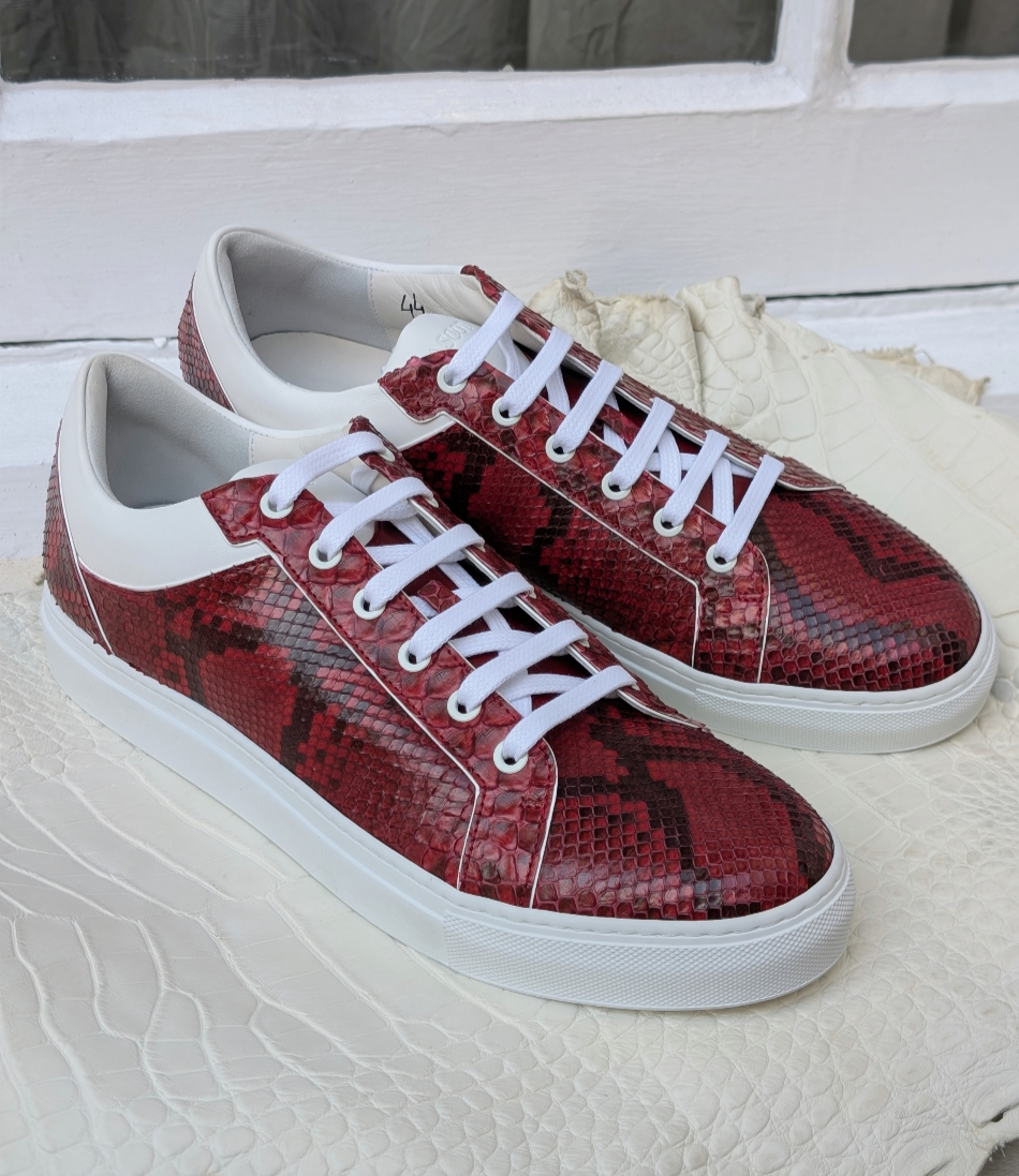 Ascot Sneakers - Red Python - Ascot Shoes