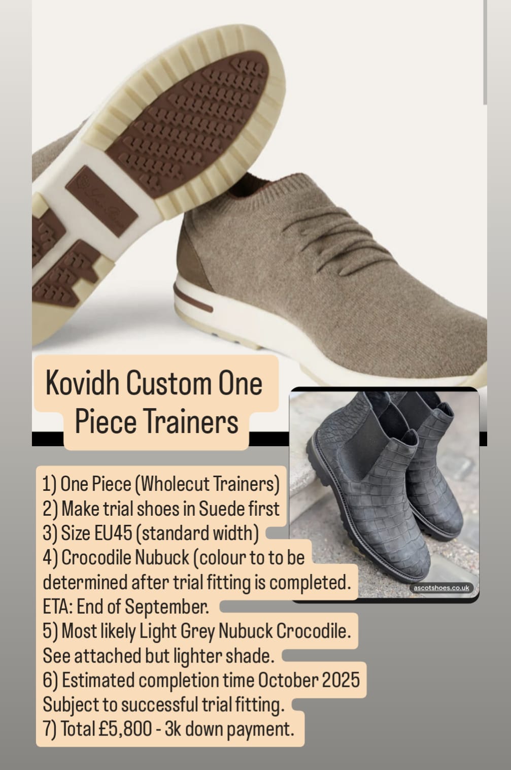 Down payment - Ascot Shoes