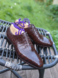 Ascot Wholecut - Chocolate Brown Alligator - Ascot Shoes