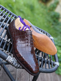 Ascot Wholecut - Chocolate Brown Alligator - Ascot Shoes